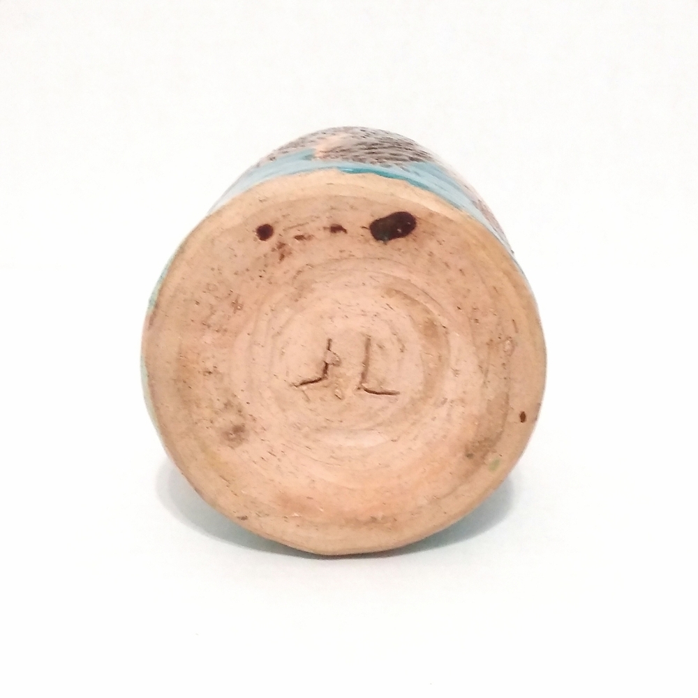 Signed JL mid century modern stoneware vase - Picture 3 of 8